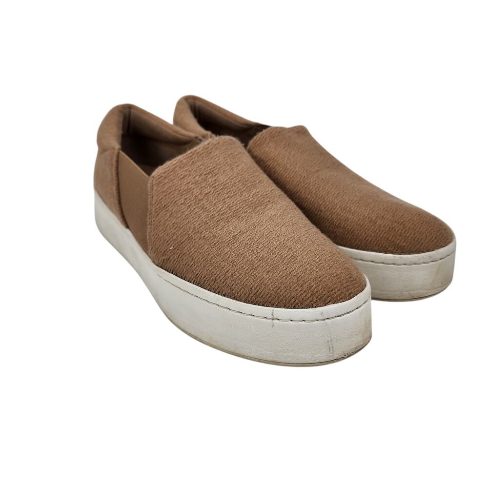 Vince Camel Brown Warren Fleece Slip On Low Top Platform Sneakers Size 8.5